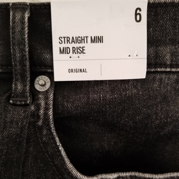 Midrise Straight Mini Black Dark Wash Jean Skirt - Picture 11 of 11